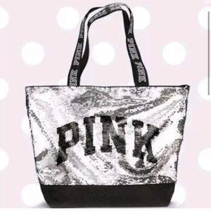 💕NWT, Victoria Secret PINK Sequin Bling Tote Bag
